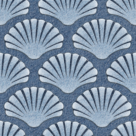 Imaginary decorative seashells - Interior Design wallpaper - Interior wall panel pattern - seamless...