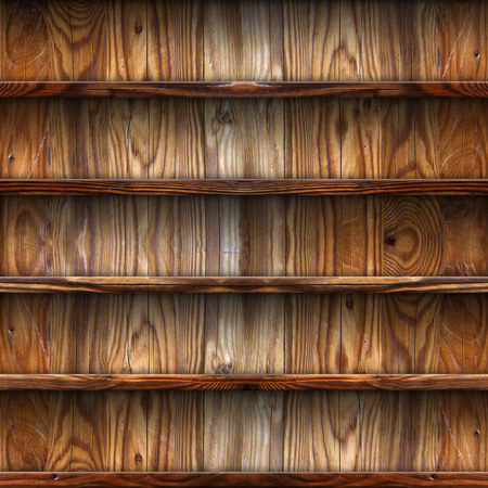 Seamless wooden shelves for product displayの写真素材
