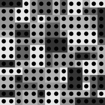 Abstract paneling pattern. Rectangles with black dots. Interior Design wallpaper. Vector seamless background.のイラスト素材