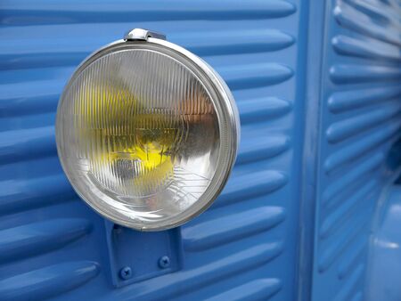Headlight of vintage car close-up.