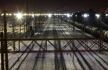 Railway junction station.の写真素材
