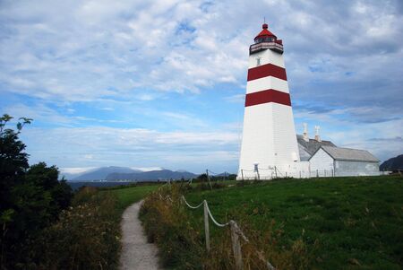 Alnes lighthouse on the west coast of Norwayの写真素材