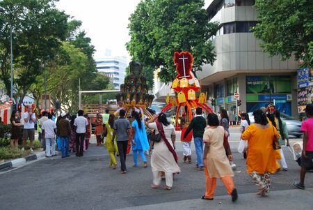 Singapore, January, 30, 2010 - Thaipusam festival in Little India.のeditorial素材