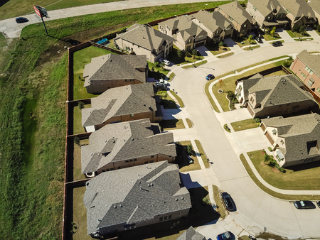 Top view new development neighborhood near Dallas, Texasの写真素材