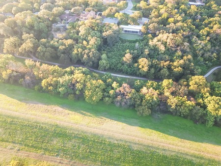 Top view Kessler park community in suburbs Dallas, Texasの写真素材