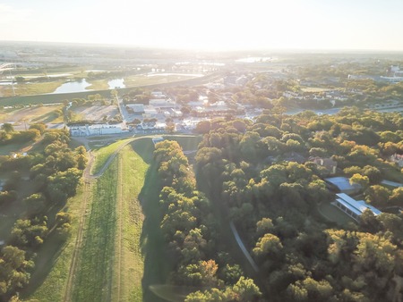 Top view Kessler park community in suburbs Dallas, Texasの写真素材