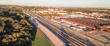 Panoramic top view Kessler Park community near downtown Dallas,の写真素材