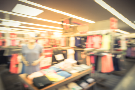 Blurry background mannequins at American sport and fitness clothing storeの写真素材