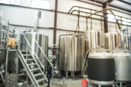 Filtered image blurry background fermentation system of beer plant brewing