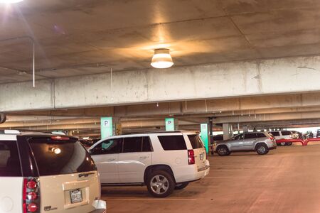 DFW airport with 2 hour parking limitation with real time ultrasonic LED directionのeditorial素材