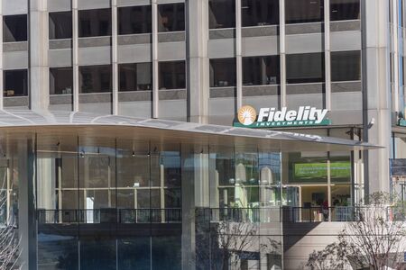 CHICAGO, US-OCT 16, 2018: Entrance to Fidelity branch office in downtown Chicago, Illinois. Fidelity...