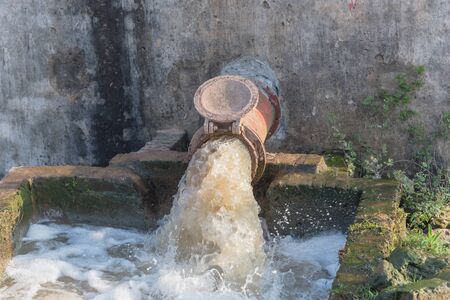 Close-up pumping station using river water on farmland outside of Hanoi, Vietnam