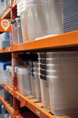 Wide selection of transparent boxes, latching storage containers with durable latches, hinging lid...