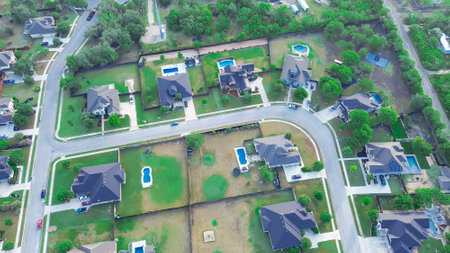Low density housing neighborhood extra big lot houses with swimming pools, large fenced backyard,...