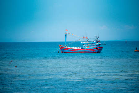 Boat racing Festival on the sea  at Ly Son Island, Quang Ngai Province, Vietnamのeditorial素材