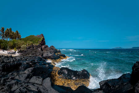 Tropical beach on the island of Lanzarote, Canary Islands, Spainの写真素材
