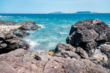 Rocky coast of the island of Lanzarote, Canary Islands, Spainの写真素材