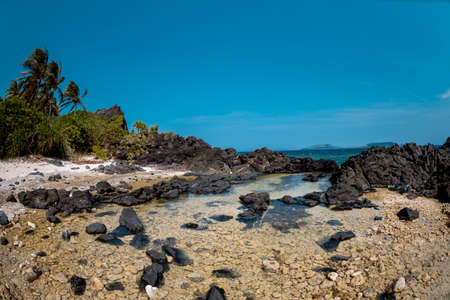 Landscape of a volcanic beach in Lanzarote