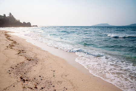 Beautiful sandy beach on the island of Crete, Greece.の写真素材