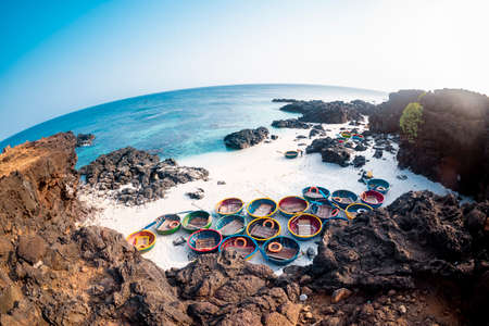 Fishing boats on the beach of La Palma, Canary Islands, Spainの写真素材
