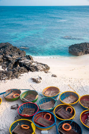 Fishing boats on the beach in Cala Figuera, Tenerife, Canary Islands, Spainの写真素材