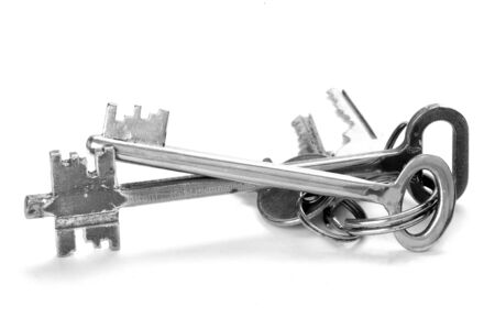 Set of keys on white with shadow