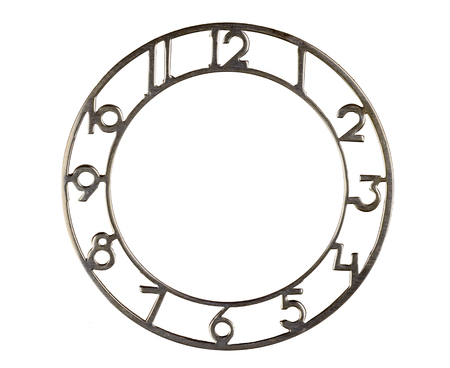 The dial of the clock on white isolatedの写真素材