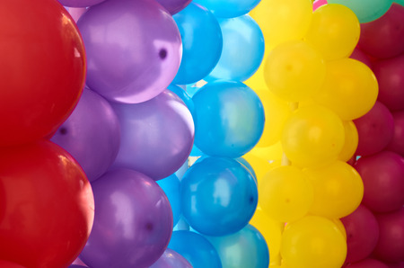 Multicolored balloons as decorationの写真素材
