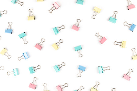 Set of multi-coloured writing clipsの写真素材