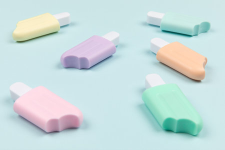 closeup of ice pop on cyan surface icecream