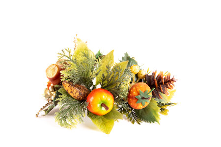 Christmas decoration center piece isolated on white
