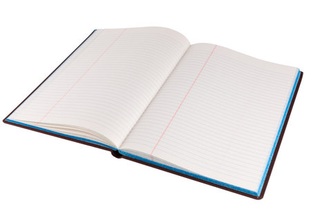 Open vintage notebook mockup isolated no background cutoutの写真素材
