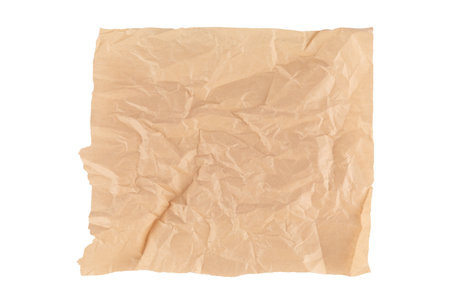 Crumpled paper isolated on white background cutoutの写真素材