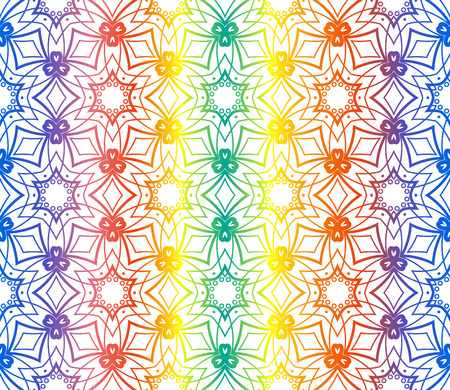 Trendy gradient geometric backdrop with hologram.Vector seamless patternのイラスト素材