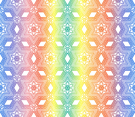 Trendy gradient geometric backdrop with hologram.Vector seamless patternのイラスト素材