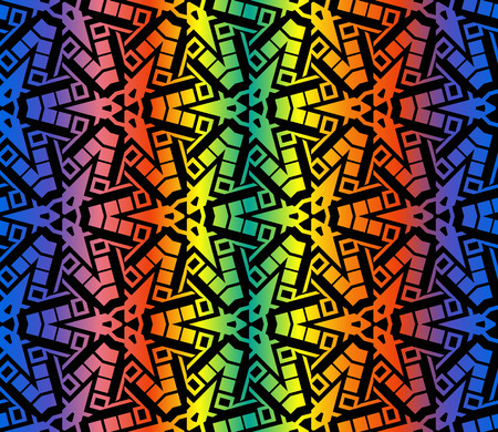 Trendy gradient geometric backdrop with hologram.Vector seamless patternのイラスト素材