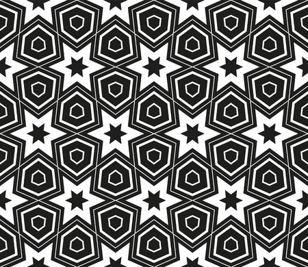 abstract seamless geometries pattern. White in black color. for wallpaper. design page fill. Vector illustrationのイラスト素材