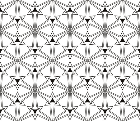 Vector seamless pattern, simple dark geometric triangular texture. Abstract black & white endless background, repeat tiles. Design for prints, textile, decor, fabricのイラスト素材