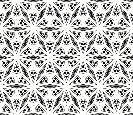Vector seamless pattern, simple dark geometric triangular texture. Abstract black and white endless background, repeat tiles. Design for prints, textile, decor, fabricのイラスト素材