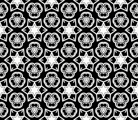 Vector seamless pattern, simple dark geometric triangular texture. Abstract black and white endless background, repeat tiles. Design for prints, textile, decor, fabricのイラスト素材