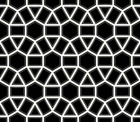 Vector seamless pattern, simple dark geometric triangular texture. Abstract black and white endless background, repeat tiles. Design for prints, textile, decor, fabricのイラスト素材