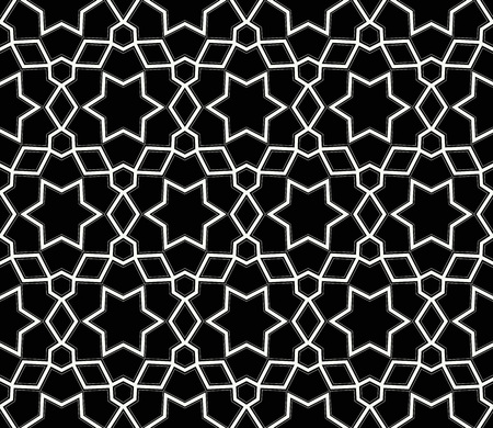 Vector seamless pattern, simple dark geometric triangular texture. Abstract black and white endless...