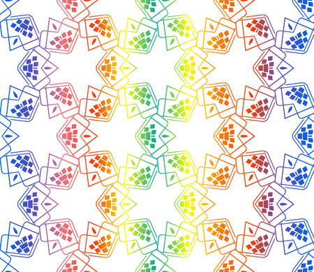 Trendy gradient geometric backdrop with hologram.Vector seamless patternのイラスト素材