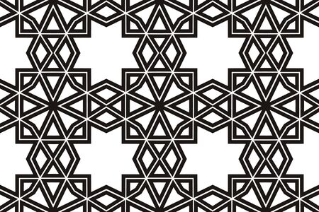 Vector luxury abstract background. Black and white geometric seamless pattern.のイラスト素材