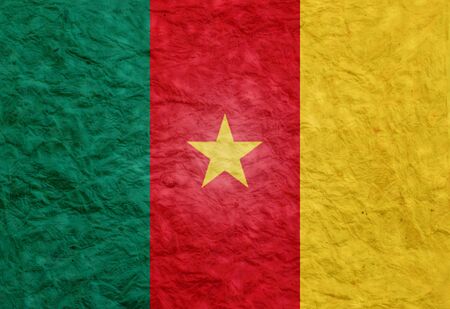 Paper  style flag of Cameroonの写真素材