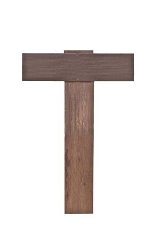 Old wood signs isolated on white.の写真素材