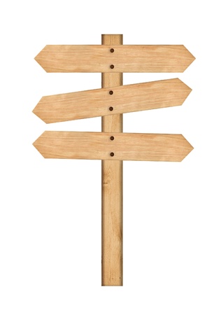 wood signs isolated on white.の写真素材