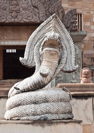 Cambodia style of dragon statue in sand castleの写真素材