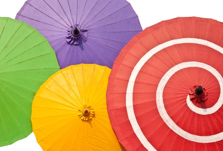 patern of color  paper umbrellas.の写真素材