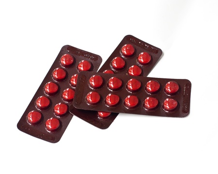 Medical pills  isolated on white background.